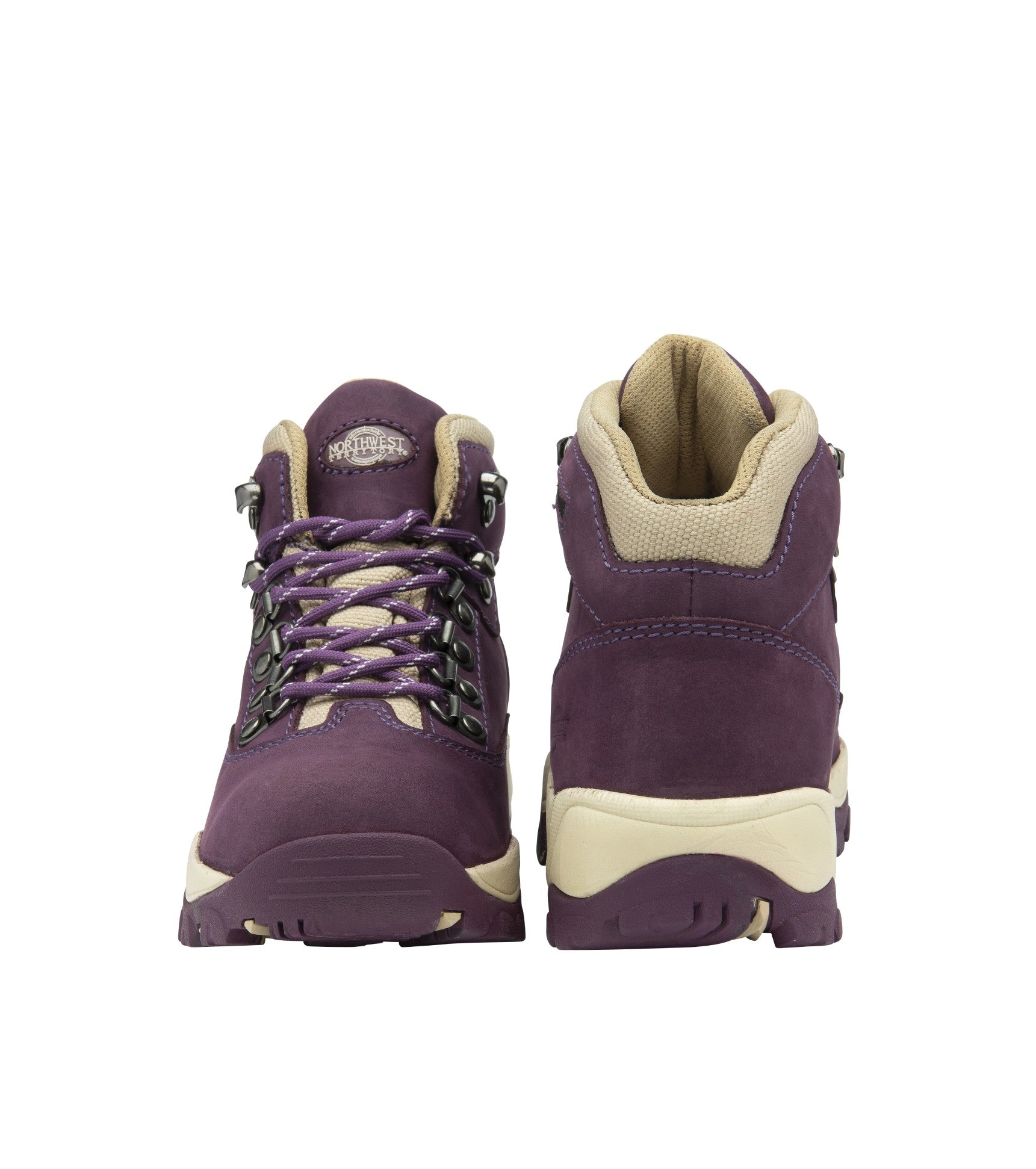 Women's Nubuck Leather Waterproof Walking Boots - #colour_purple