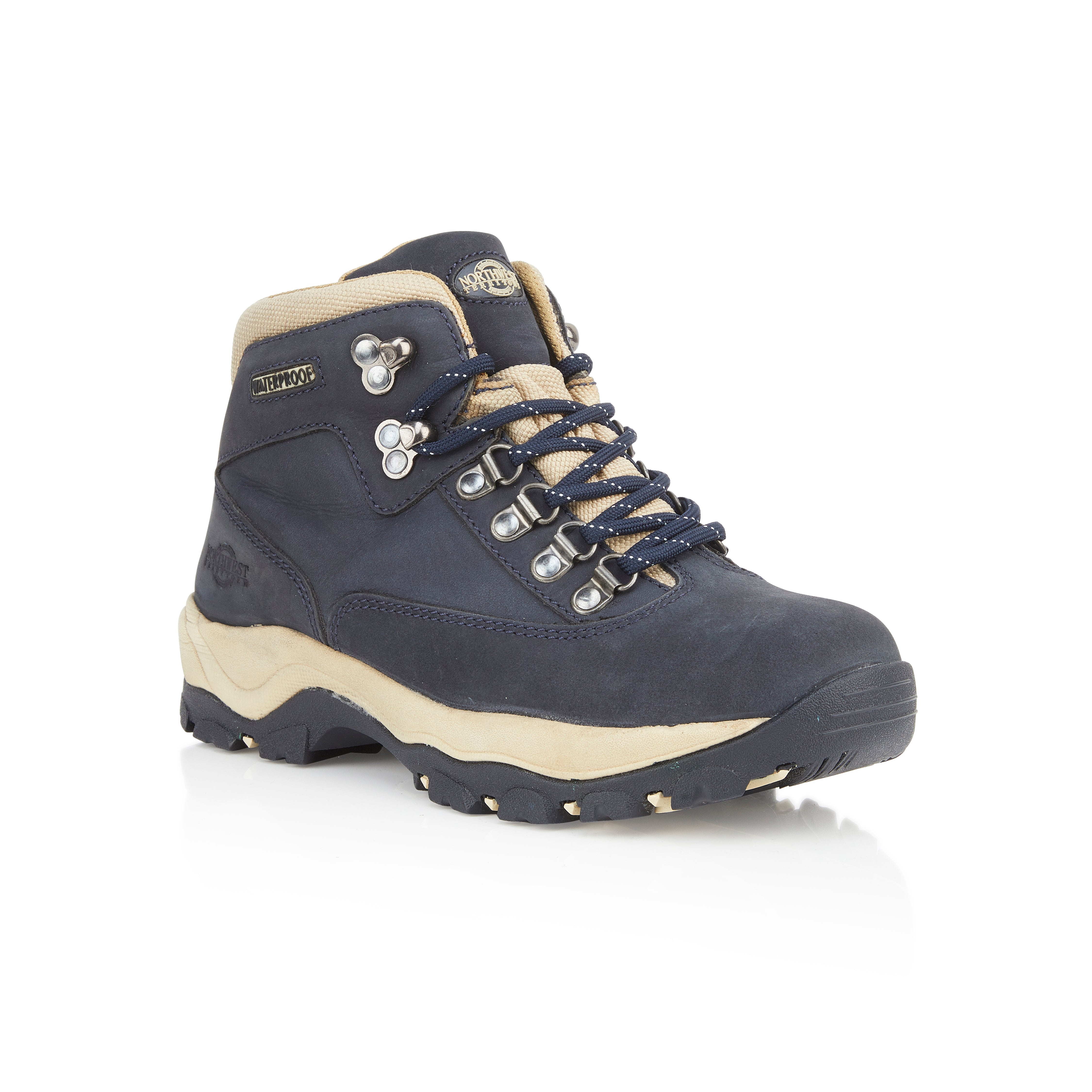 PEAK-NUBUCK Women's Nubuck Leather Waterproof Walking Boots - Navy