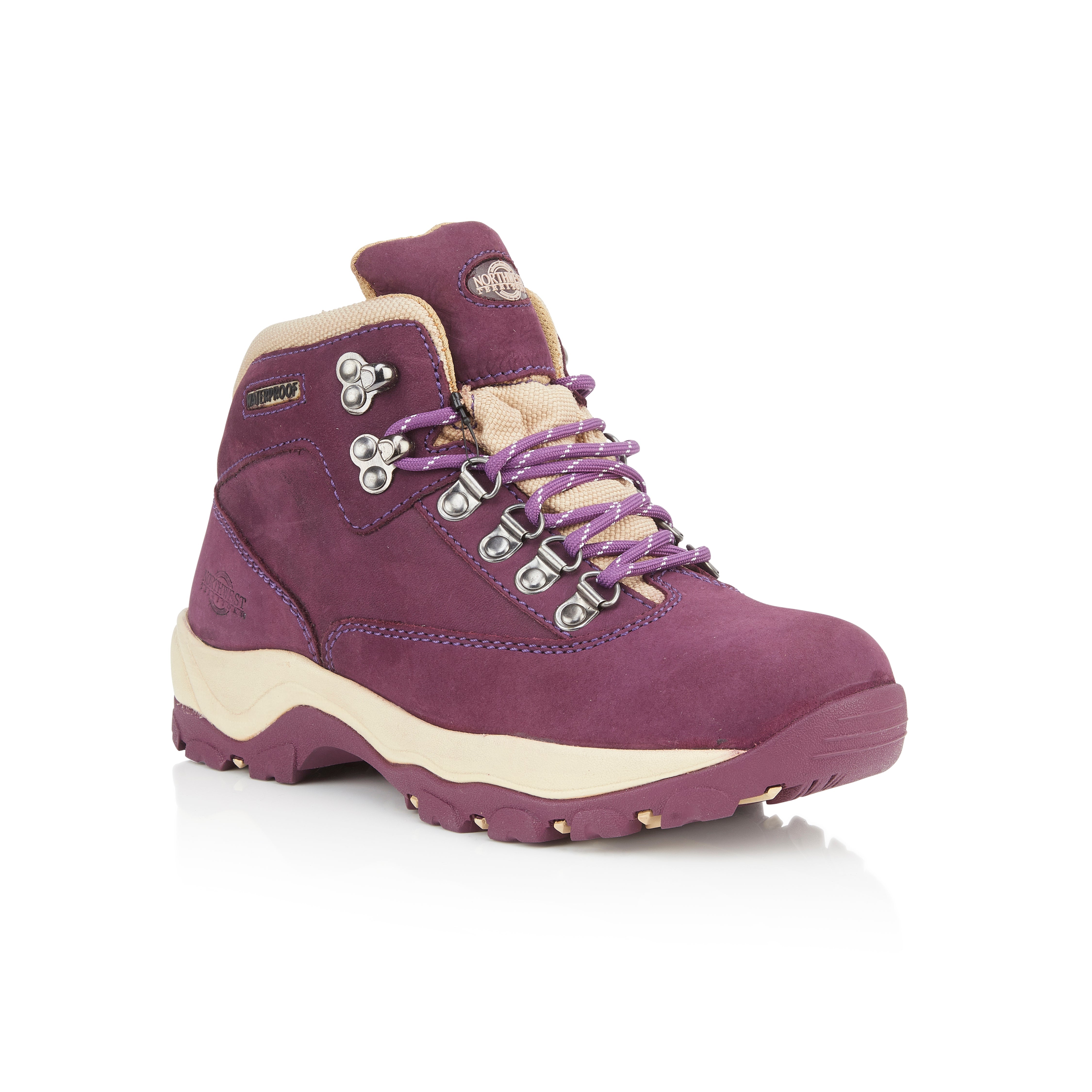 PEAK-NUBUCK Women's Nubuck Leather Waterproof Walking Boots - Purple