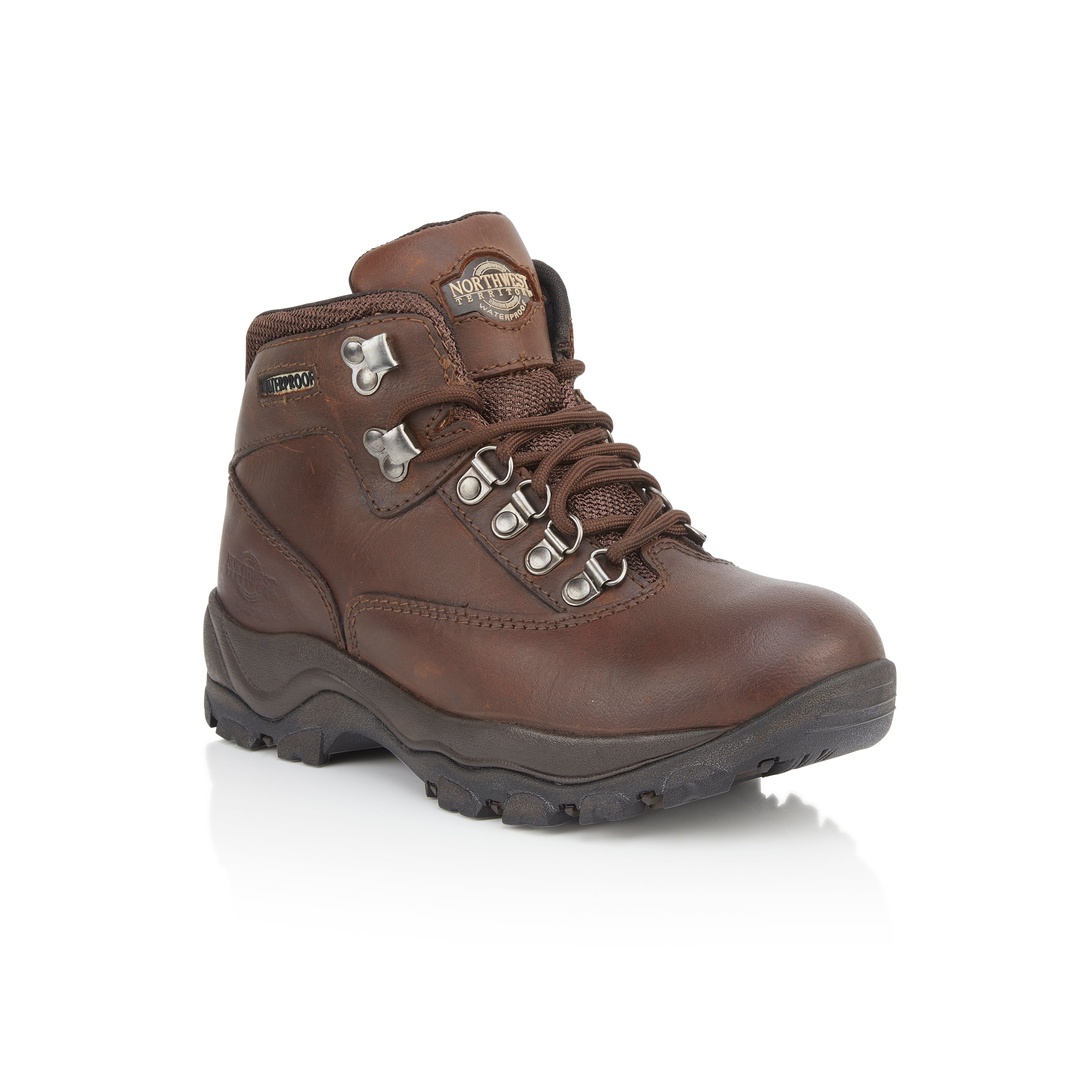 Peak Waxy Brown hiking boots with a waxed leather finish and supportive structure.