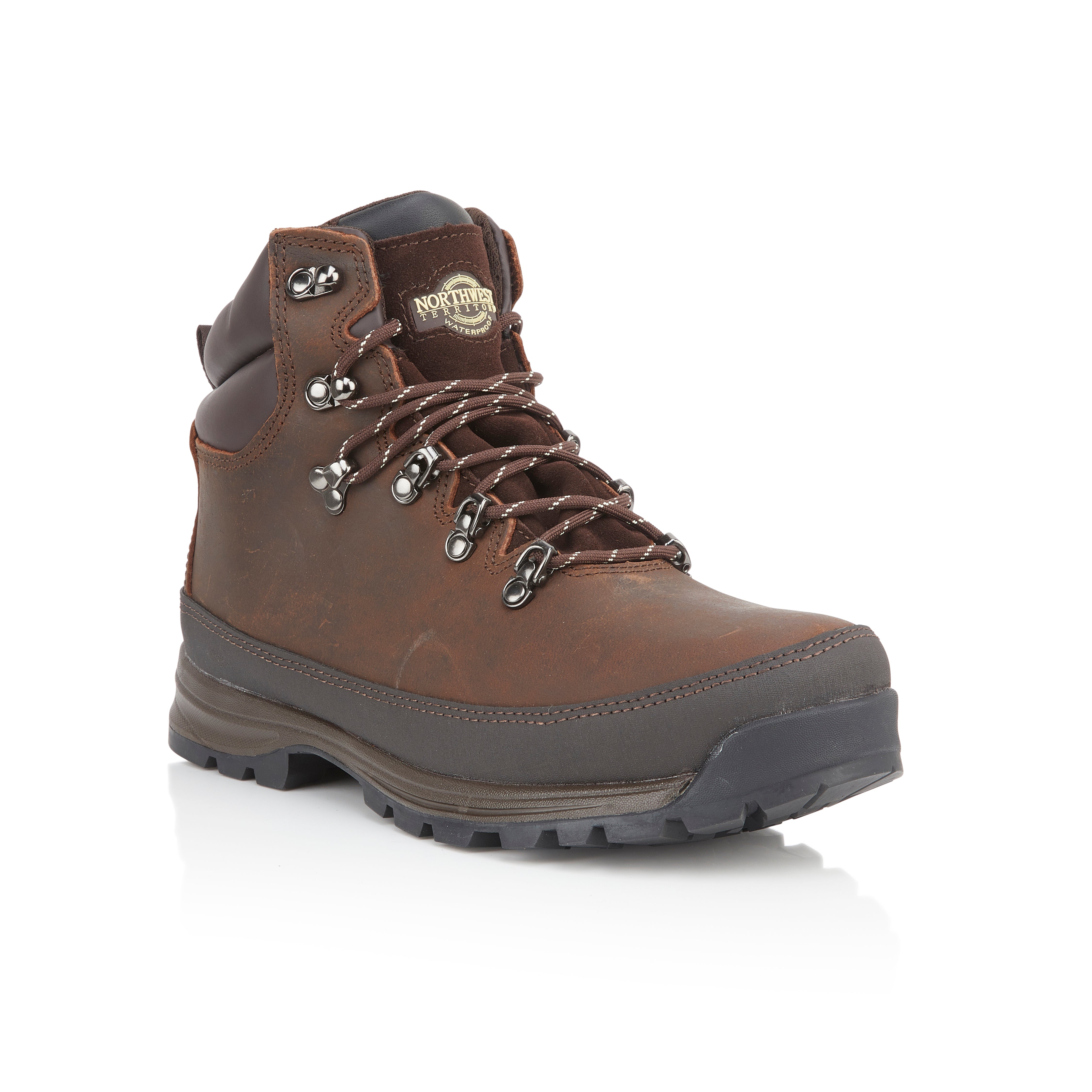 PELLY Men's Leather Waterproof Walking Boots - Waxy Brown