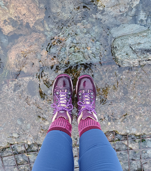 PEAK Women's Leather Waterproof Walking Boots - Black lifestyle