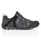Side profile of GLYDER men's suede leather waterproof walking shoes showing premium suede leather upper and durable outsole.