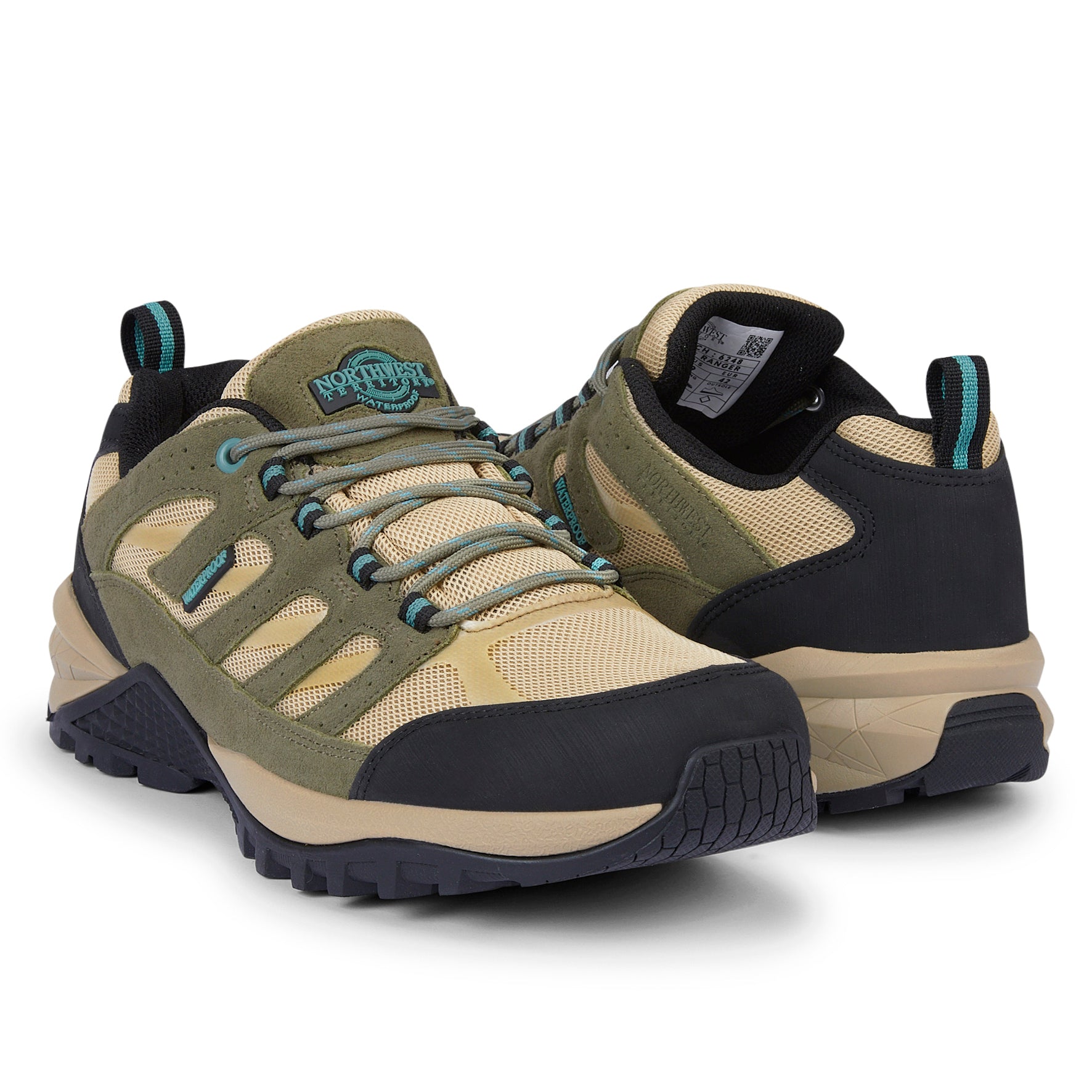 RANGER Green men's suede leather waterproof walking shoes featuring lightweight cushioning, premium grip and waterproof protection for hiking, countryside walks and everyday outdoor adventures.