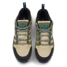 Front view of RANGER Green waterproof walking shoes with secure lace fastening, cushioned collar and supportive fit for comfortable outdoor walking.