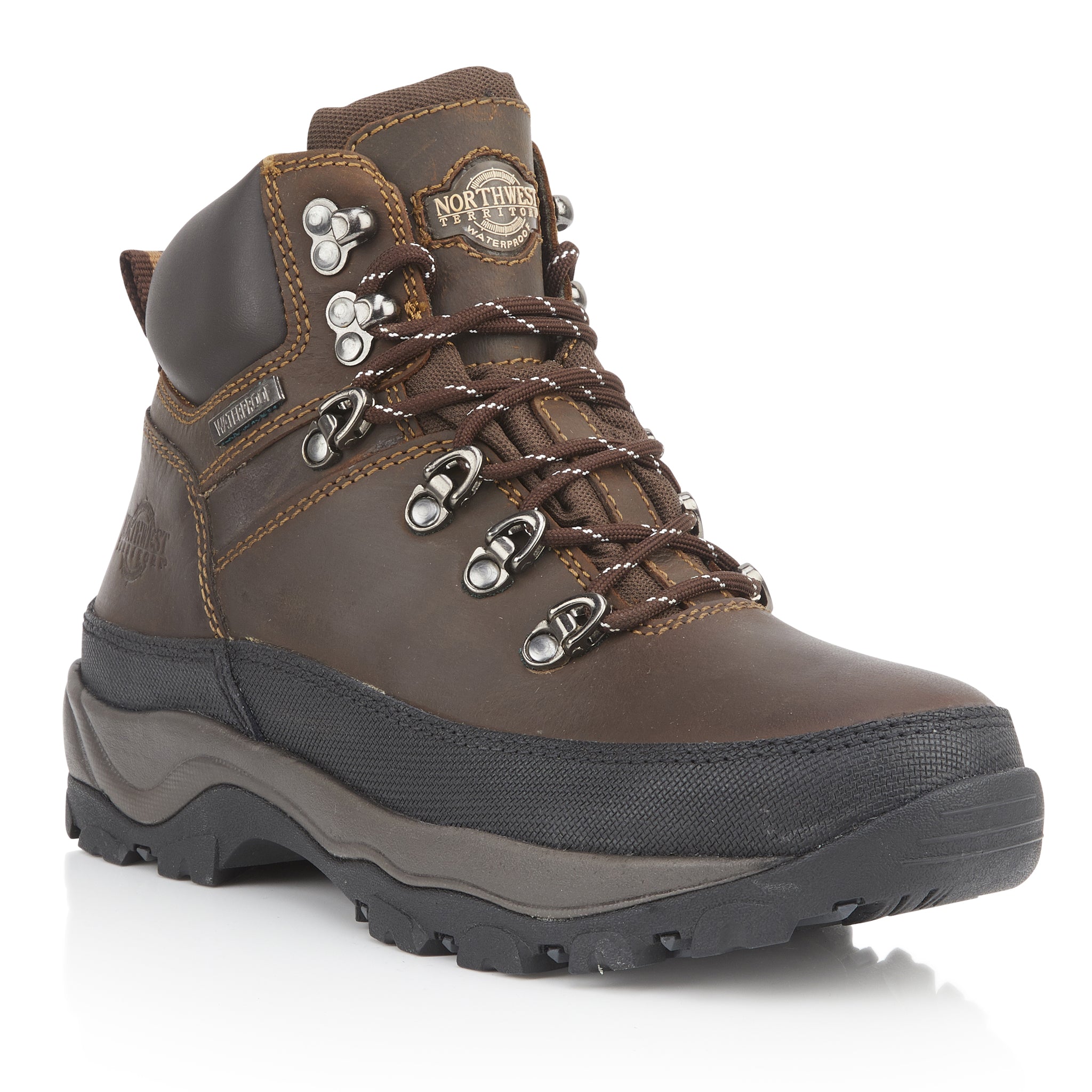 RAYROCK Men's Leather Waterproof Walking Boots - Waxy Brown