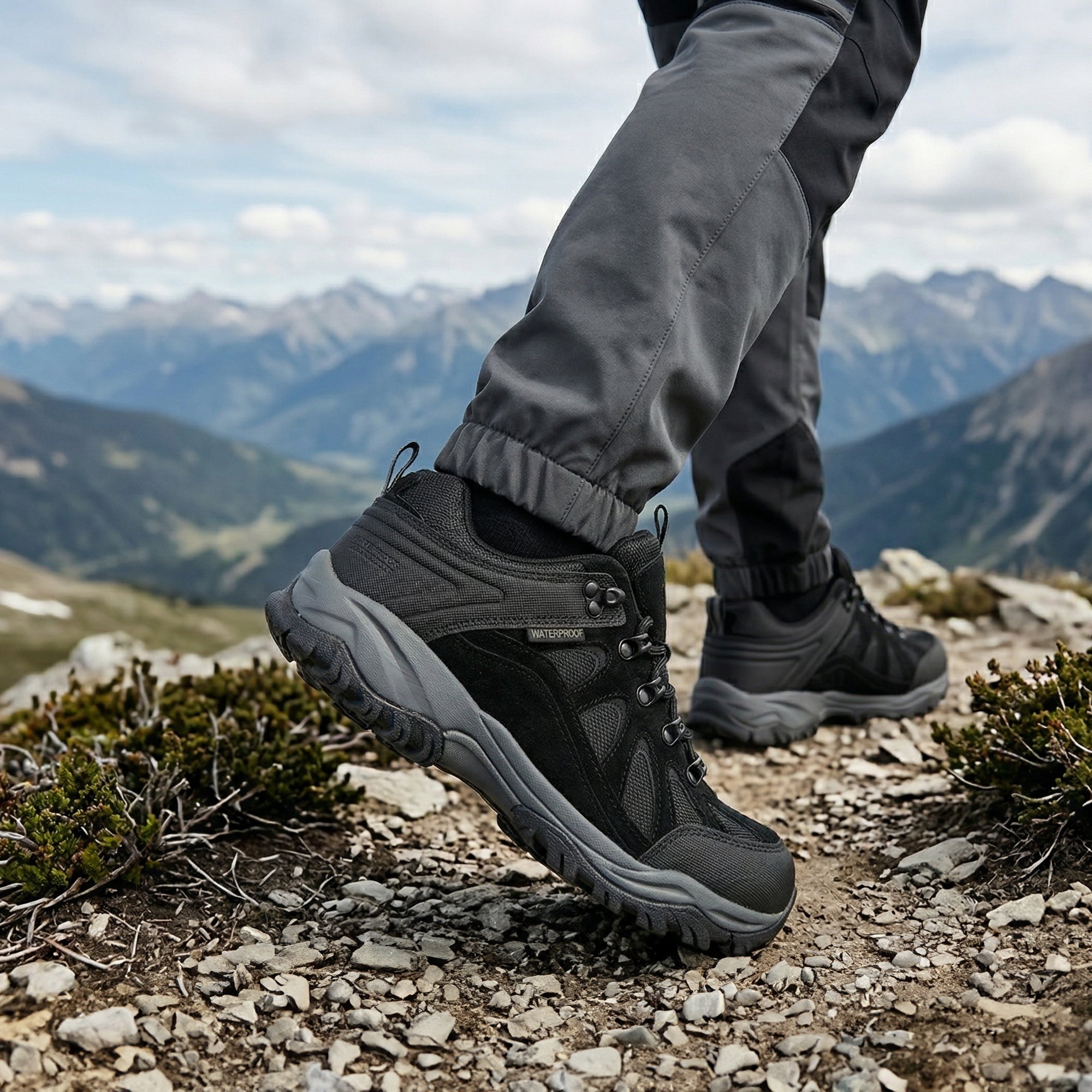 STEEN Men's Waterproof Walking Shoes - Black lifestyle