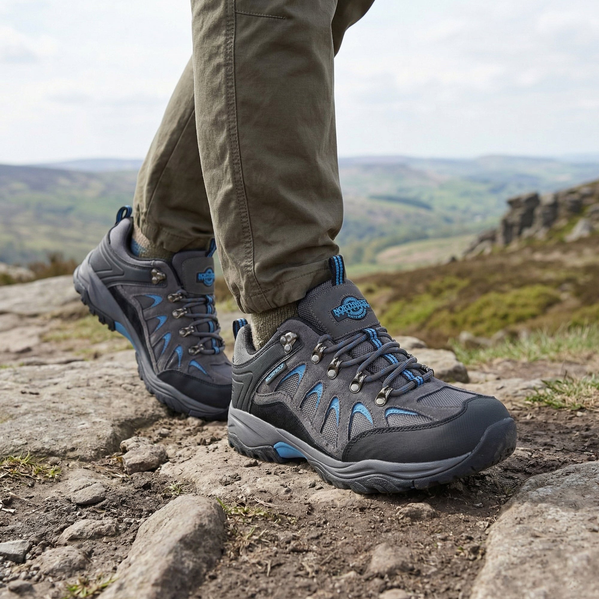 STEEN Men's Waterproof Walking Shoes - Grey lifestyle