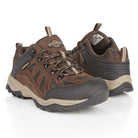 Premium Steen men's suede leather waterproof walking shoes in brown with cushioned comfort, waterproof protection and durable grip for hiking, trekking and countryside walks.