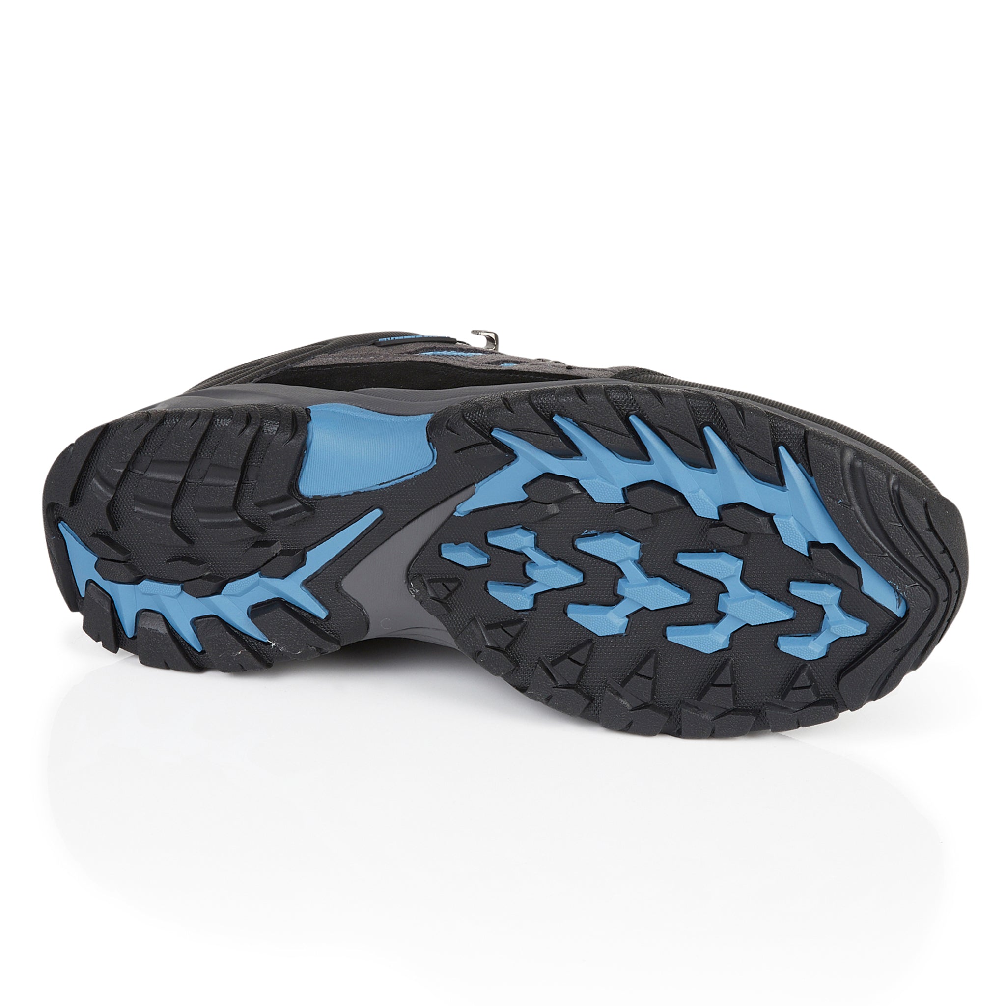 Rubber outsole of Steen men's waterproof walking shoes designed for reliable traction on wet and uneven terrain.