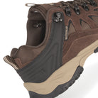 Rear view of Steen men's suede leather waterproof walking shoes showing padded heel support and durable construction for long-distance walking.