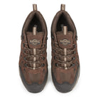 Front view of Steen men's suede leather waterproof walking shoes highlighting secure lace fastening, cushioned comfort and outdoor performance.
