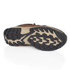 High-traction rubber outsole of Steen men's waterproof walking shoes engineered for reliable grip on hiking trails, woodland paths and uneven terrain.