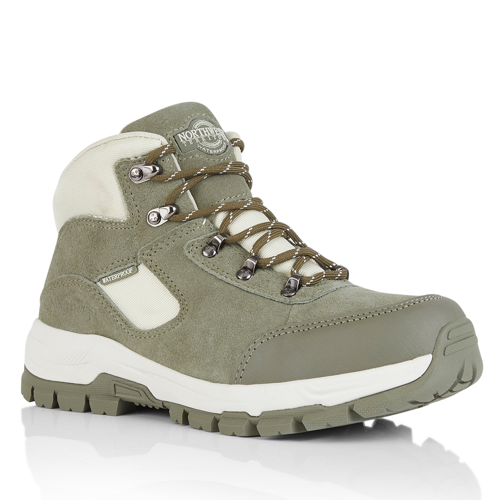 Storm Women's Waterproof Walking Boots in Sage for hiking, countryside walks and everyday outdoor adventures