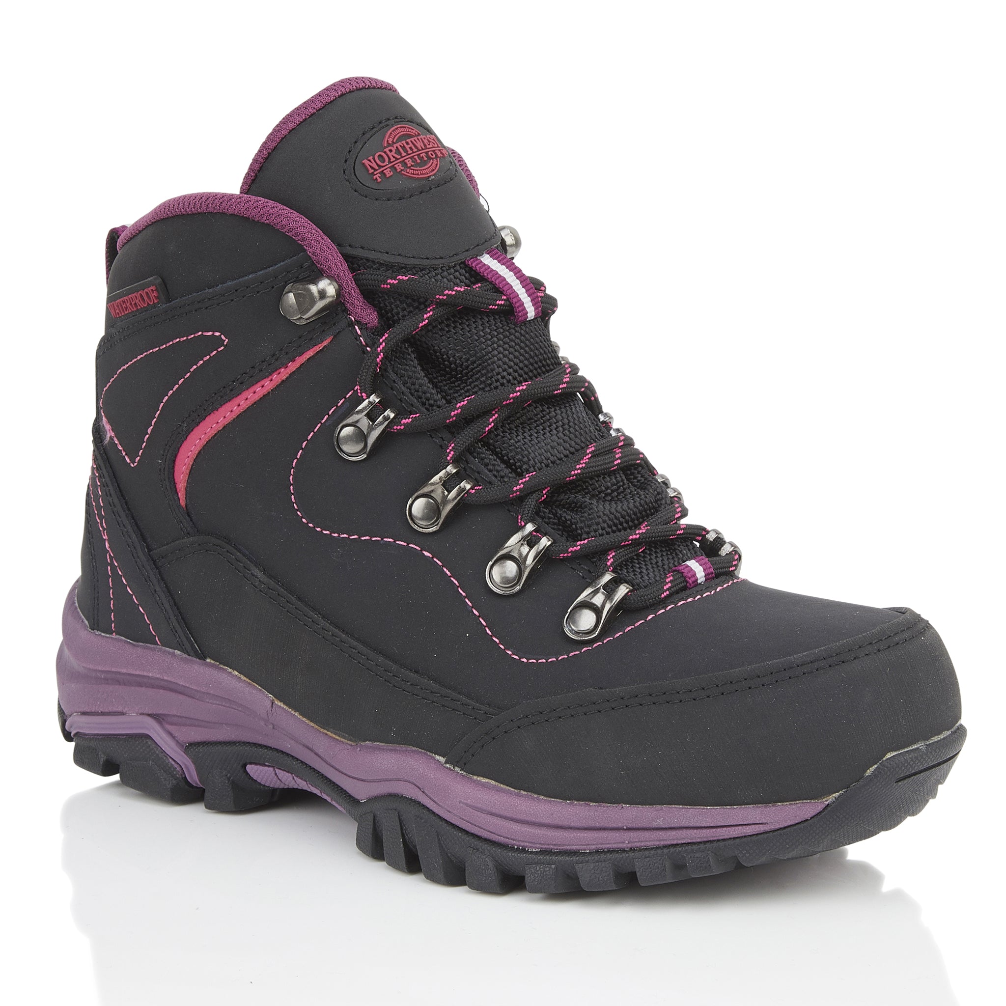 TEXAS Women's Waterproof Walking Boots - Black Fuchsia
