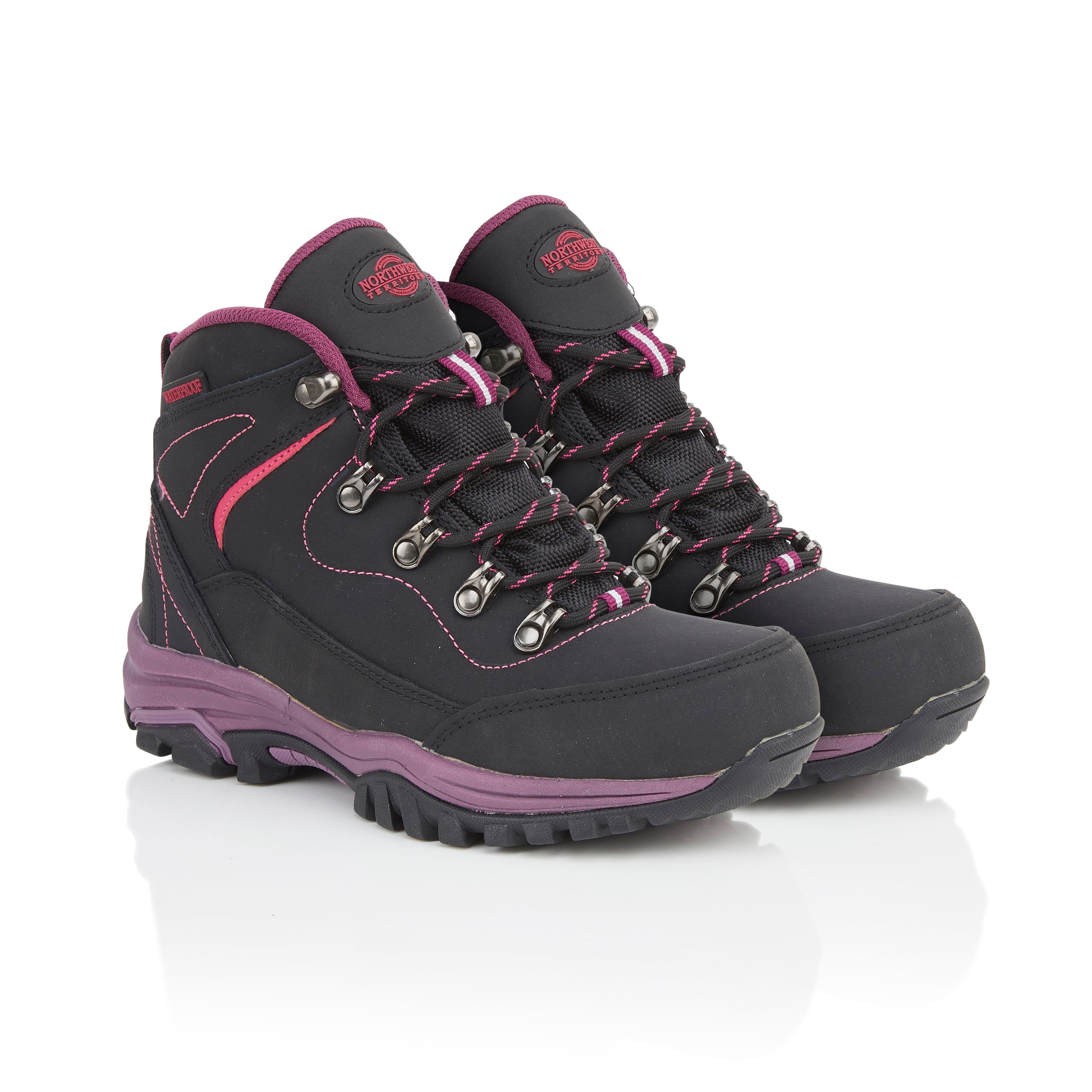 Double angle view of TEXAS Black Fuchsia boots