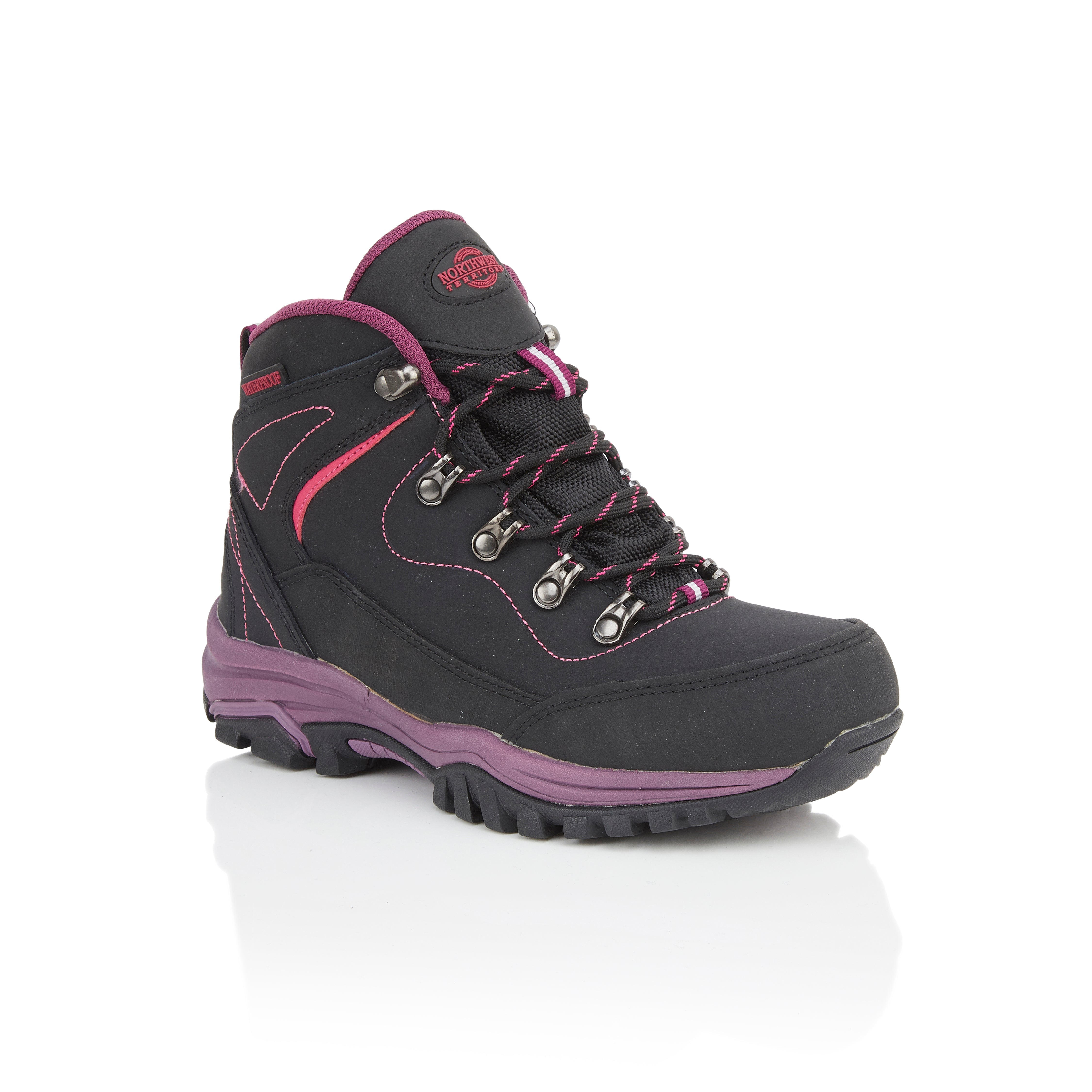 TEXAS Women's Waterproof Walking Boots - Black Fuchsia