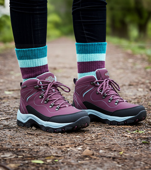 TEXAS Women's Waterproof Walking Boots - Raspberry lifestyle