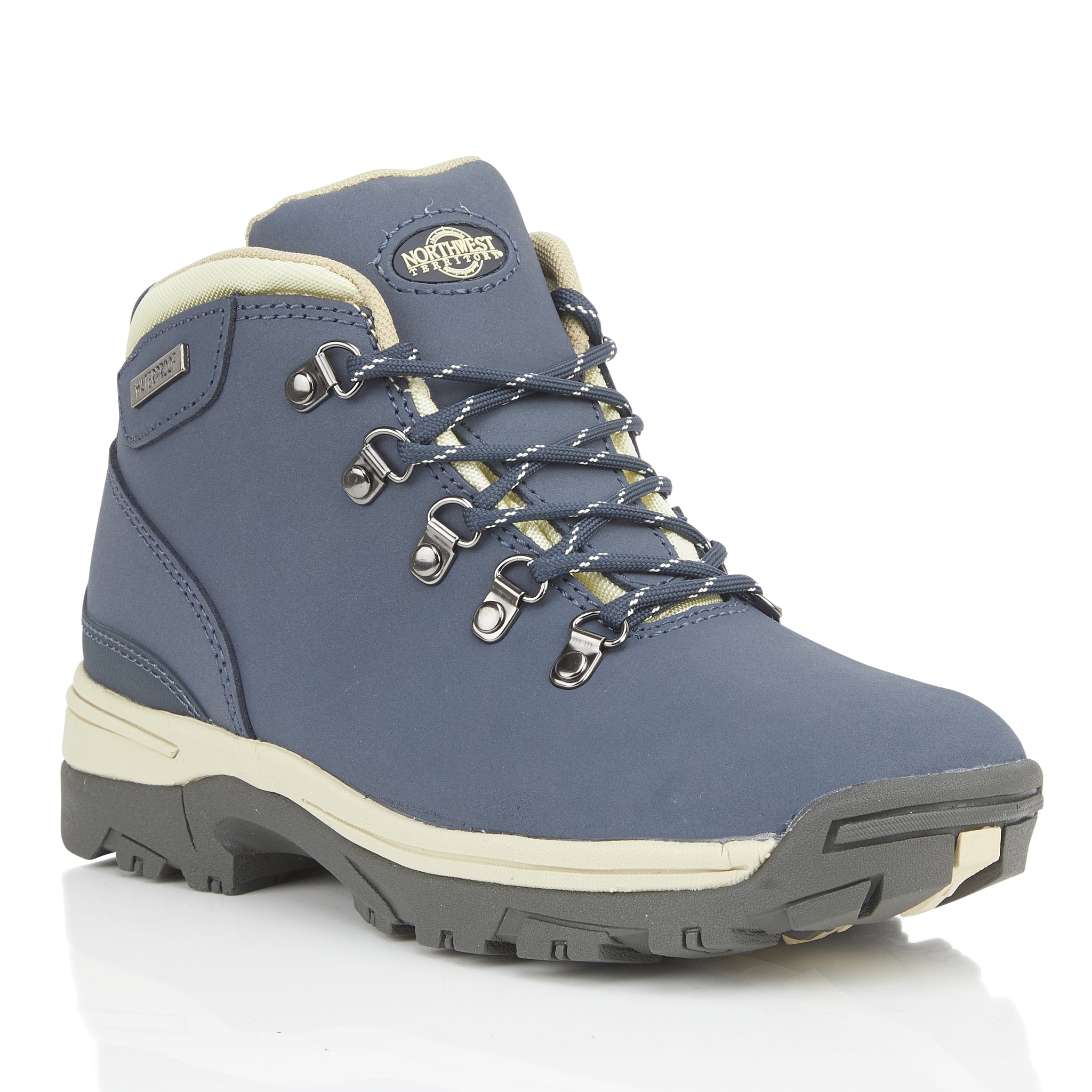TREK Women's Leather Waterproof Walking Boots - Navy