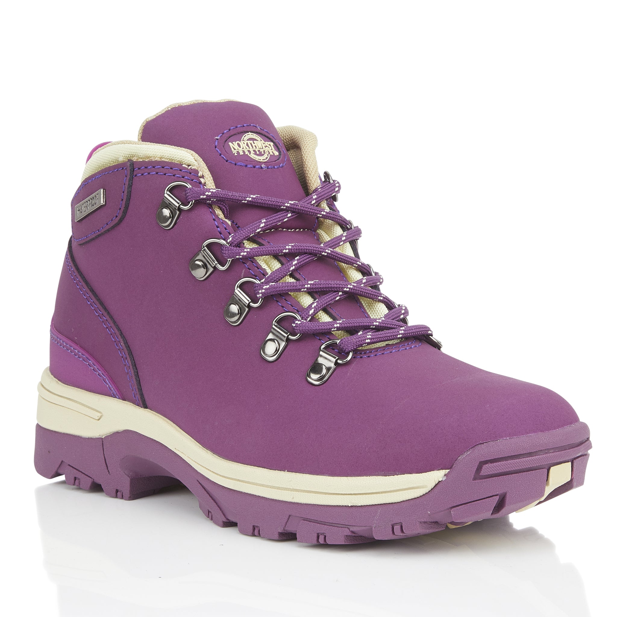 TREK Women's Leather Waterproof Walking Boots - Purple