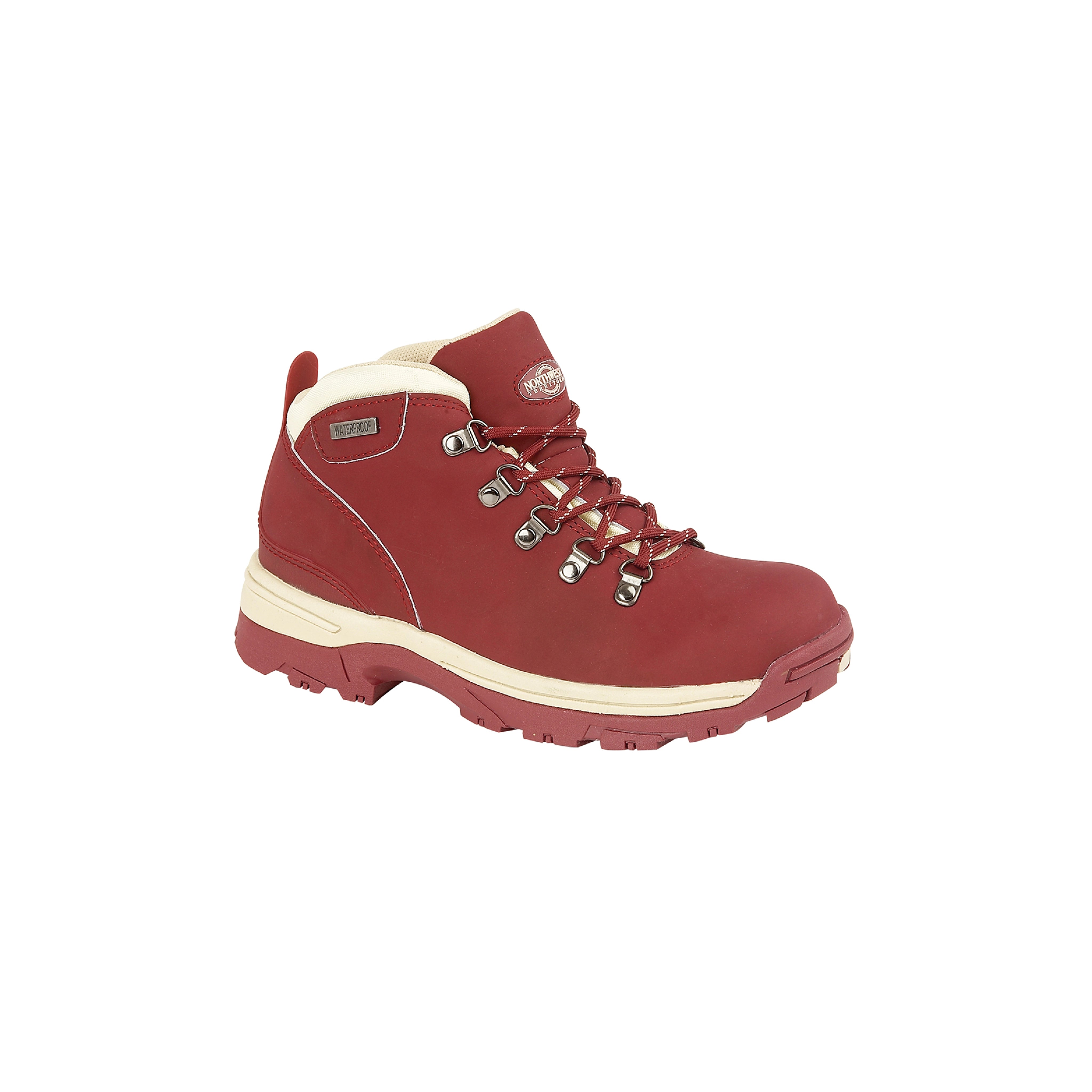 TREK Women's Leather Waterproof Walking Boots - Burgundy