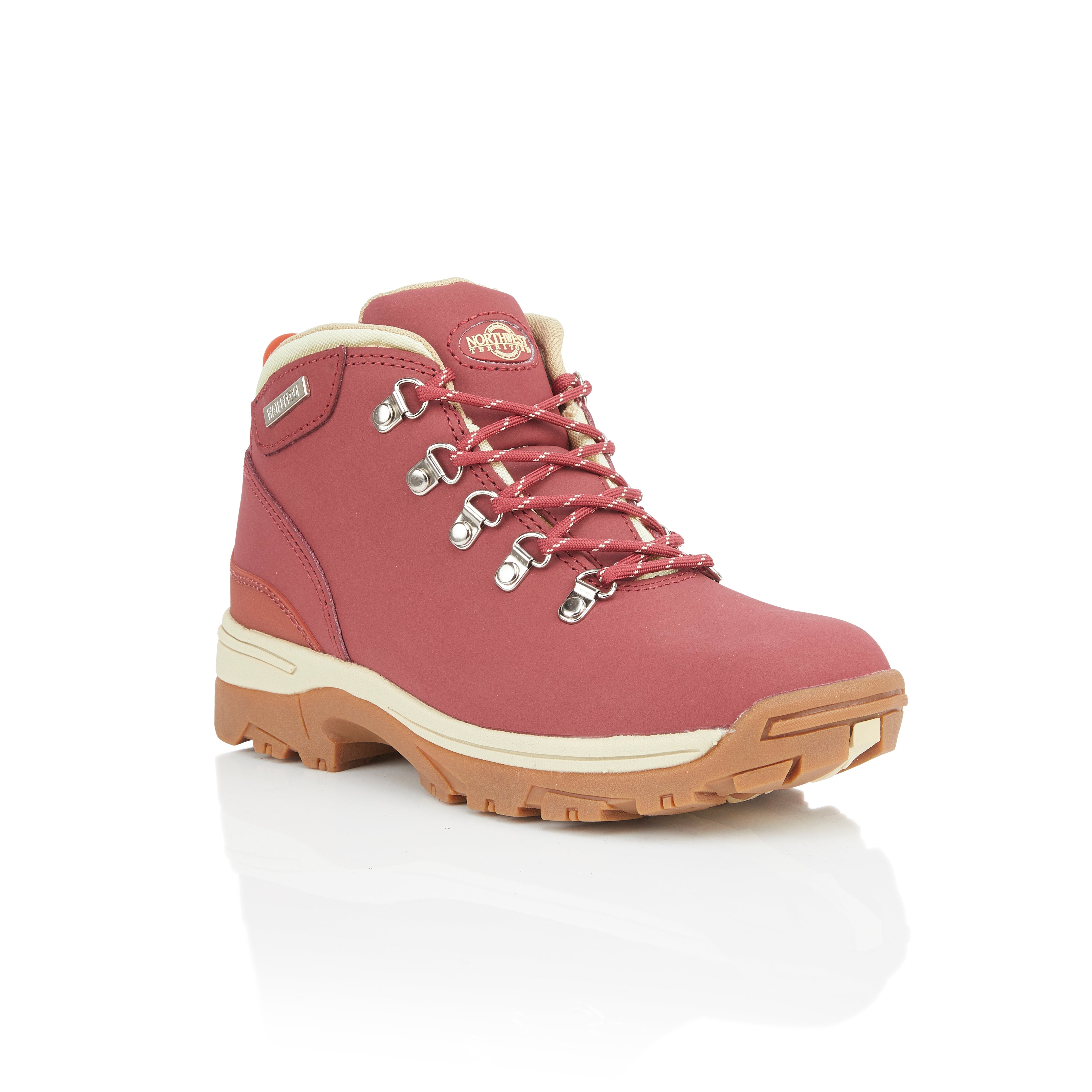 TREK Women's Nubuck Leather Waterproof Walking Boots - Red