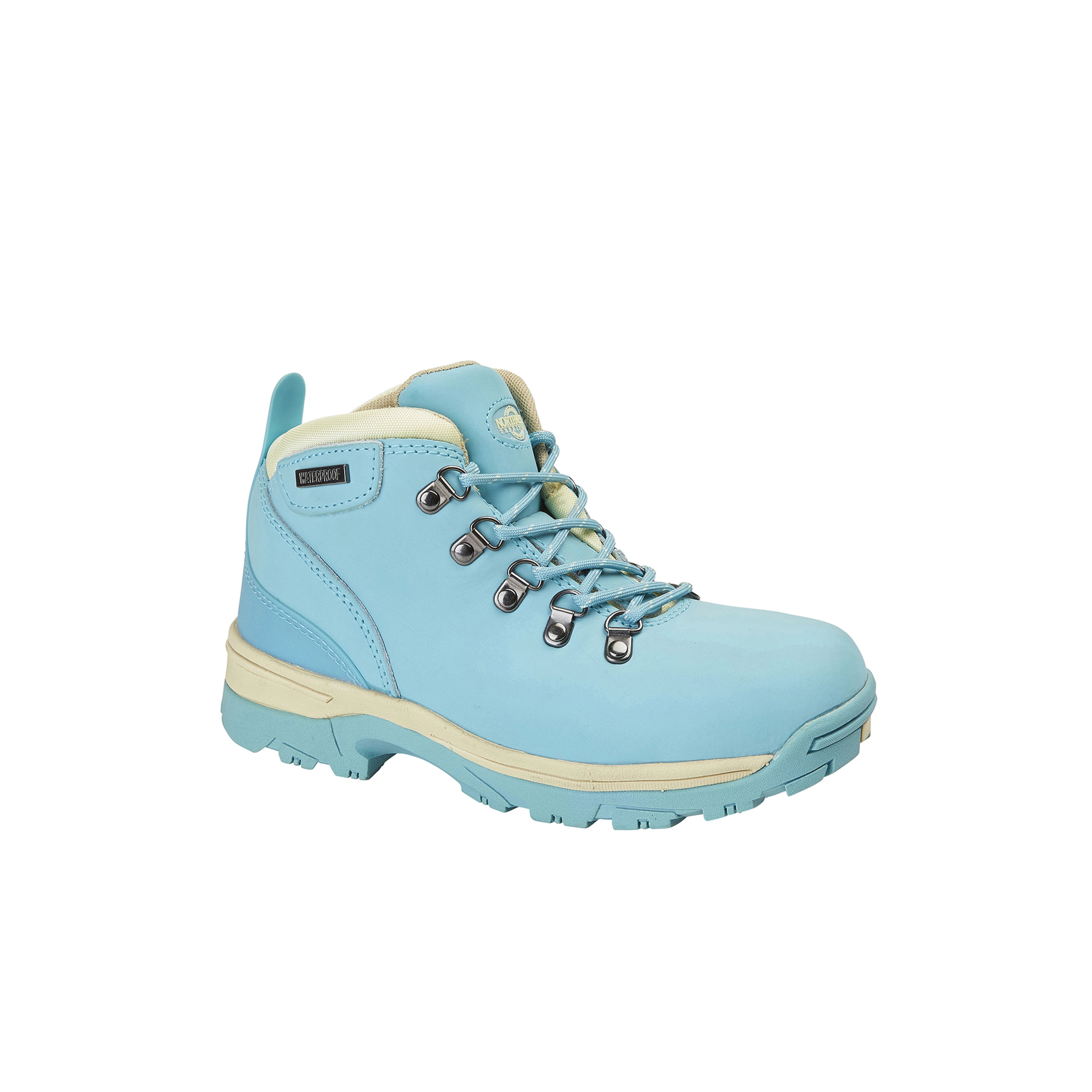 TREK Women's Leather Waterproof Walking Boots - Sky Blue