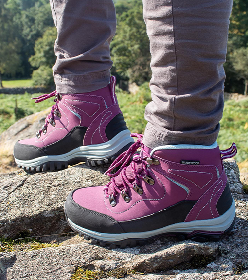 TEXAS Women's Waterproof Walking Boots - Raspberry lifestyle
