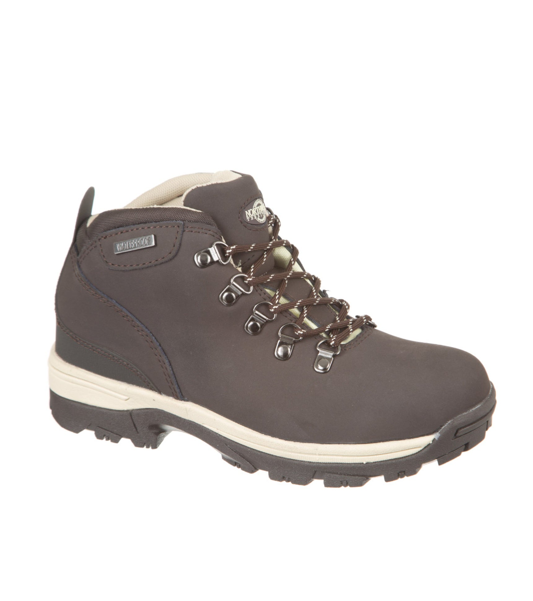 Women's Nubuck Leather Waterproof Walking Boots - #colour_brown