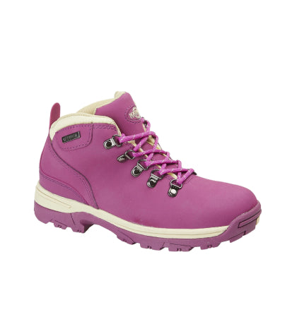 Women's Nubuck Leather Waterproof Walking Boots - #colour_hot-pink