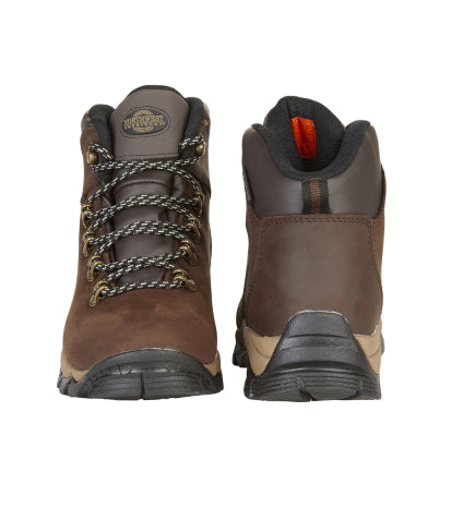 Women's Leather Waterproof Walking Boots - Waxy Brown
