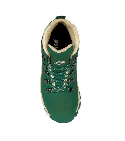 Women's Nubuck Leather Waterproof Walking Boots - #colour_forest-green