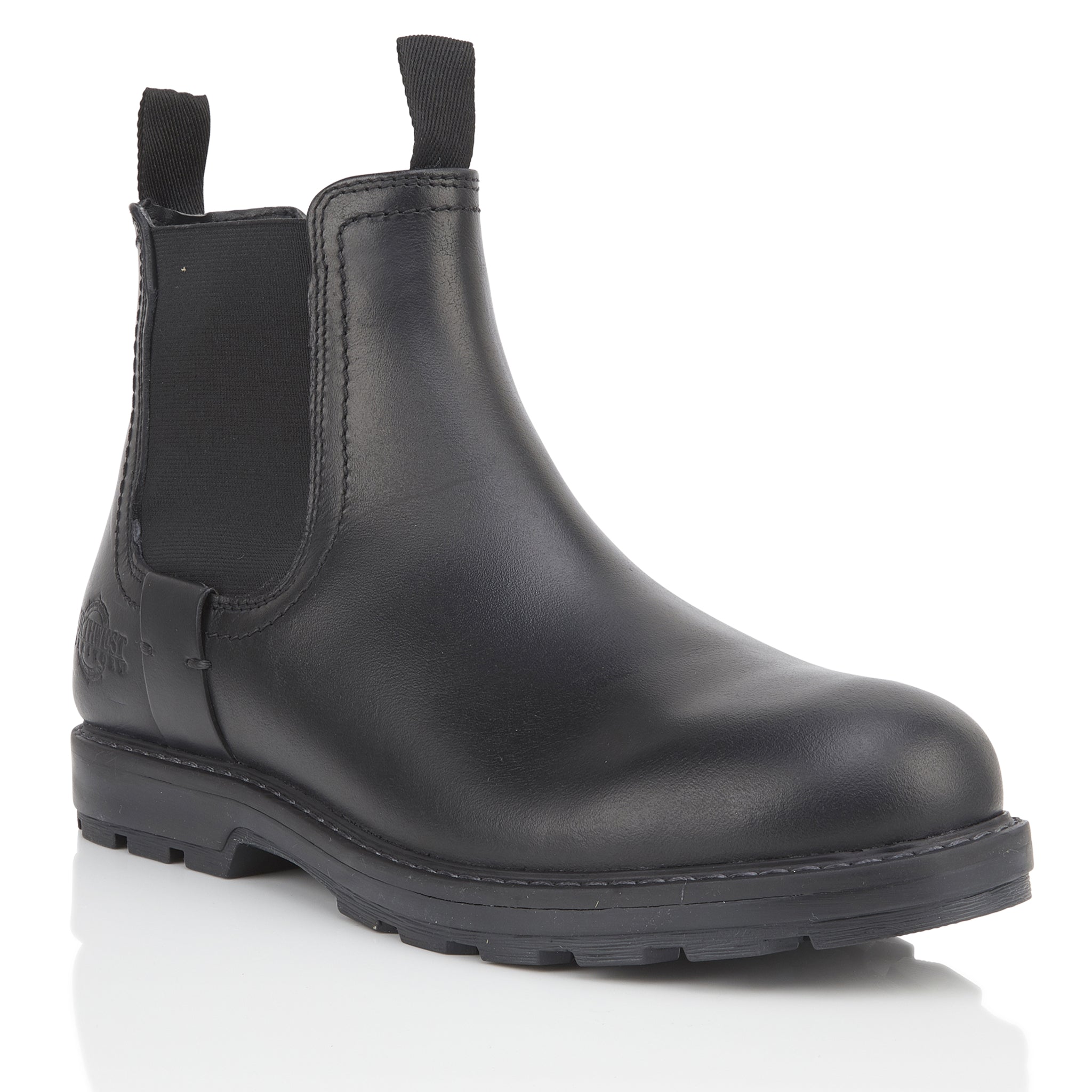 WELLS Men's Leather Waterproof Walking Chelsea Boots - Black